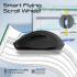 Promate SamoTri Wireless Mouse, 3200DPI Adjustable Resolution, Silent Operation, Smart Flying Scroll Wheel, 4-Way Navigation, OS Auto-Recognition, Tri-Connectivity, Bluetooth 5.0, Black
